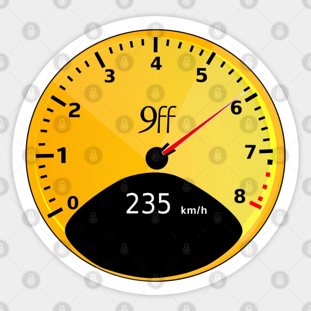 Speedometer Porsche 911 - 9ff Sticker by Aurealis